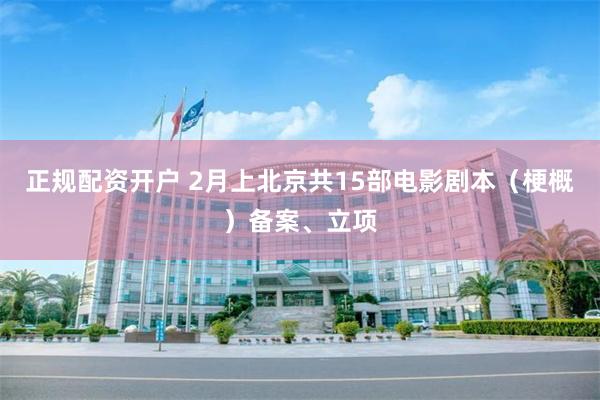 正规配资开户 2月上北京共15部电影剧本（梗概）备案、立项