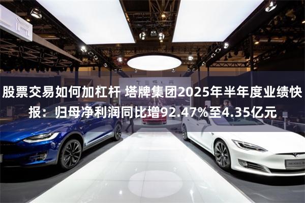 股票交易如何加杠杆 塔牌集团2025年半年度业绩快报：归母净利润同比增92.47%至4.35亿元