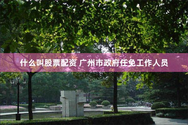 什么叫股票配资 广州市政府任免工作人员