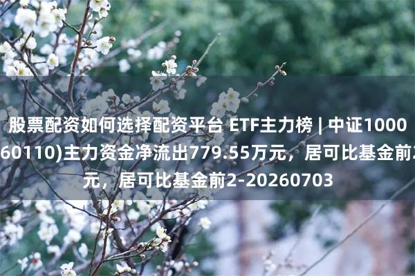 股票配资如何选择配资平台 ETF主力榜 | 中证1000ETF汇添富(560110)主力资金净流出779.55万元,居可比基金前2-20260703