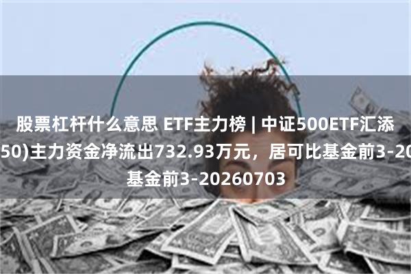 股票杠杆什么意思 ETF主力榜 | 中证500ETF汇添富(563750)主力资金净流出732.93万元，居可比基金前3-20260703