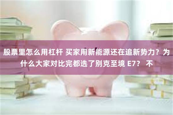 股票里怎么用杠杆 买家用新能源还在追新势力？为什么大家对比完都选了别克至境 E7？ 不