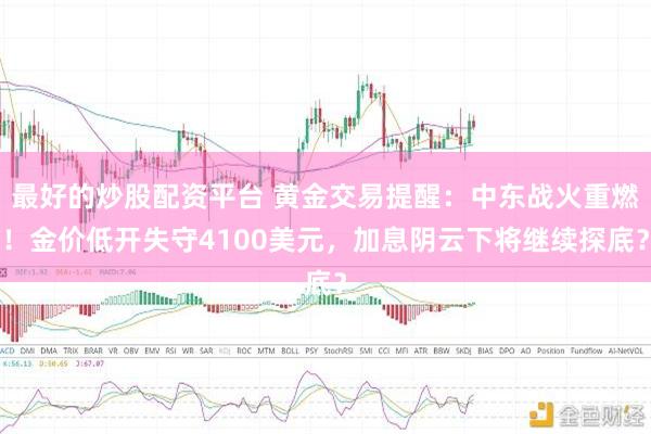 最好的炒股配资平台 黄金交易提醒:中东战火重燃!金价低开失守4100美元,加息阴云下将继续探底?