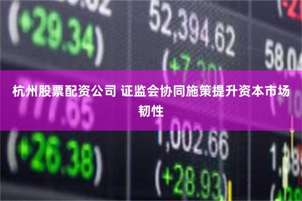 杭州股票配资公司 证监会协同施策提升资本市场韧性