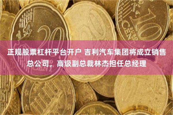 正规股票杠杆平台开户 吉利汽车集团将成立销售总公司，高级副总裁林杰担任总经理