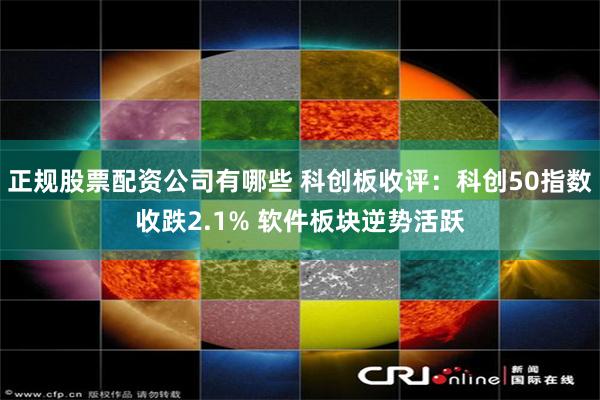正规股票配资公司有哪些 科创板收评：科创50指数收跌2.1% 软件板块逆势活跃