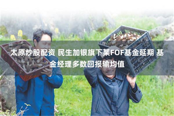 太原炒股配资 民生加银旗下某FOF基金延期 基金经理多数回报输均值