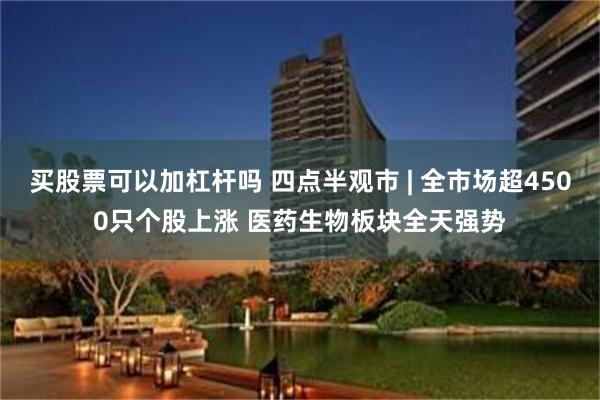 买股票可以加杠杆吗 四点半观市 | 全市场超4500只个股上涨 医药生物板块全天强势