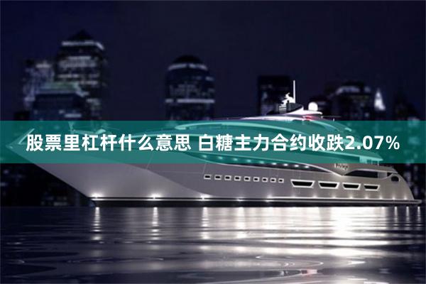 股票里杠杆什么意思 白糖主力合约收跌2.07%