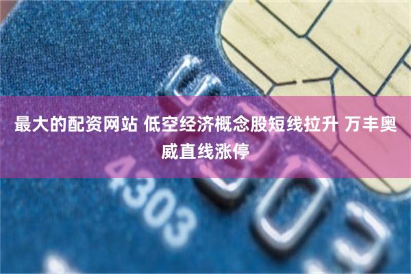 最大的配资网站 低空经济概念股短线拉升 万丰奥威直线涨停